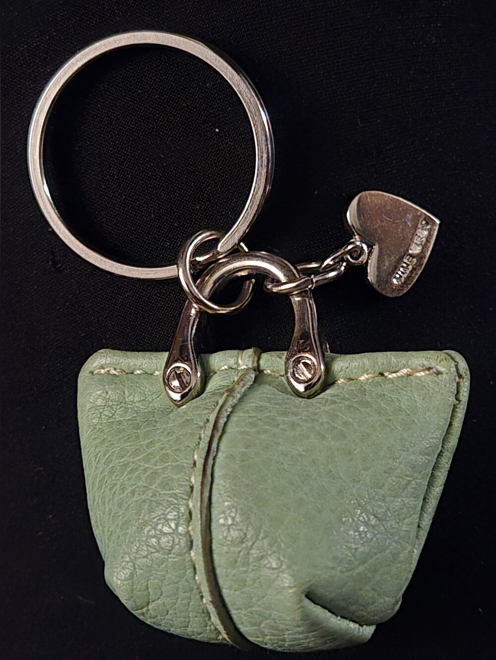 EUC Vintage Nine West Vintage Leather Mini Purse Keychain Charm Y2K Light Green